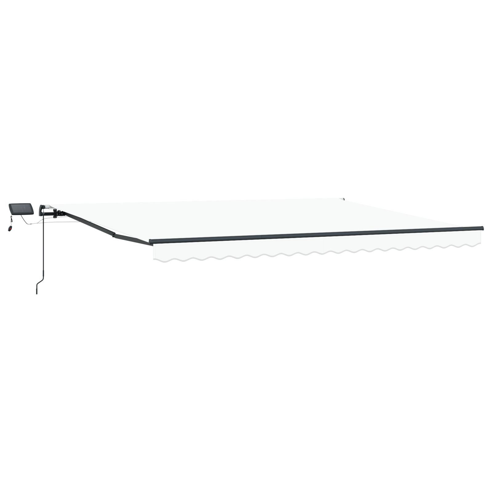 Marchiză manuală retractabilă cu LED Alb 400x300 cm, Material pentru înlocuirea marchizei pentru cadru de 4x3 m Alb GartenMobel Dekor