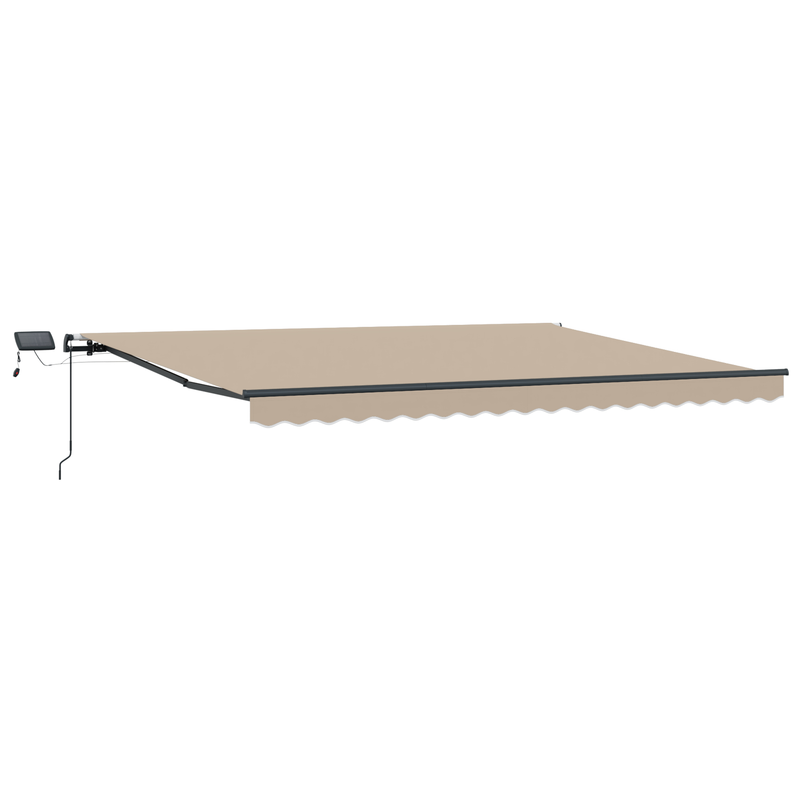 Marchiza manuală retractabilă cu LED Bej 400x300 cm, Material de schimb pentru marchiză pentru cadru de 4x3 m Bej GartenMobel Dekor