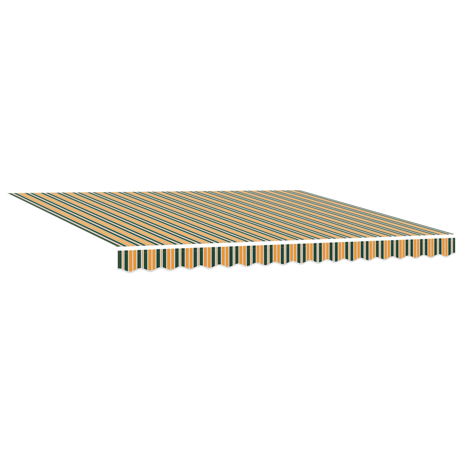 Marchiză manuală retractabilă cu LED Verde și Galben 400x300 cm, Material de schimb pentru marchiză pentru cadru de 4x3 m Verde și Galben GartenMobel Dekor