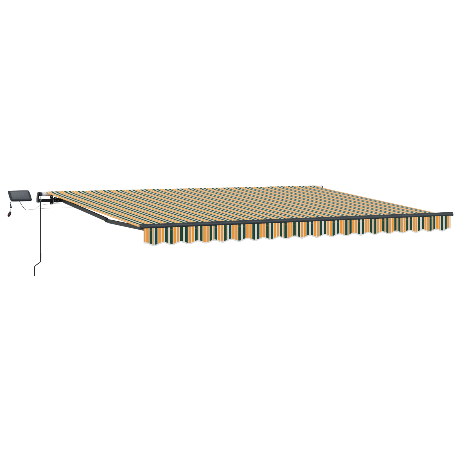 Marchiză manuală retractabilă cu LED Verde și Galben 400x300 cm, Material de schimb pentru marchiză pentru cadru de 4x3 m Verde și Galben GartenMobel Dekor