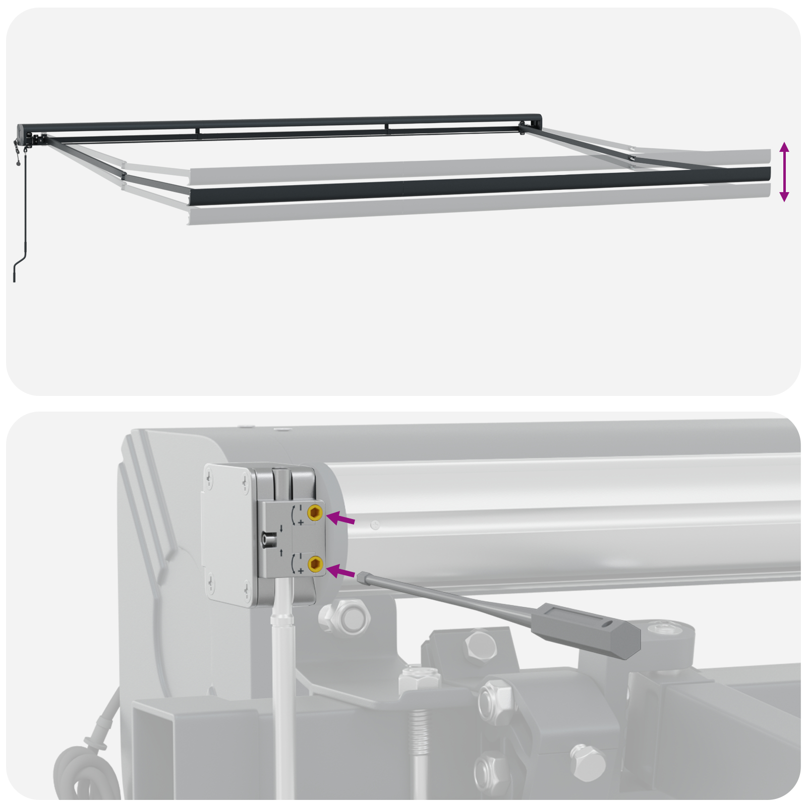 Marciză retractabilă automată neagră 500x300 cm, Material de înlocuire pentru marciză pentru cadru de 5x3 m negru GartenMobel Dekor