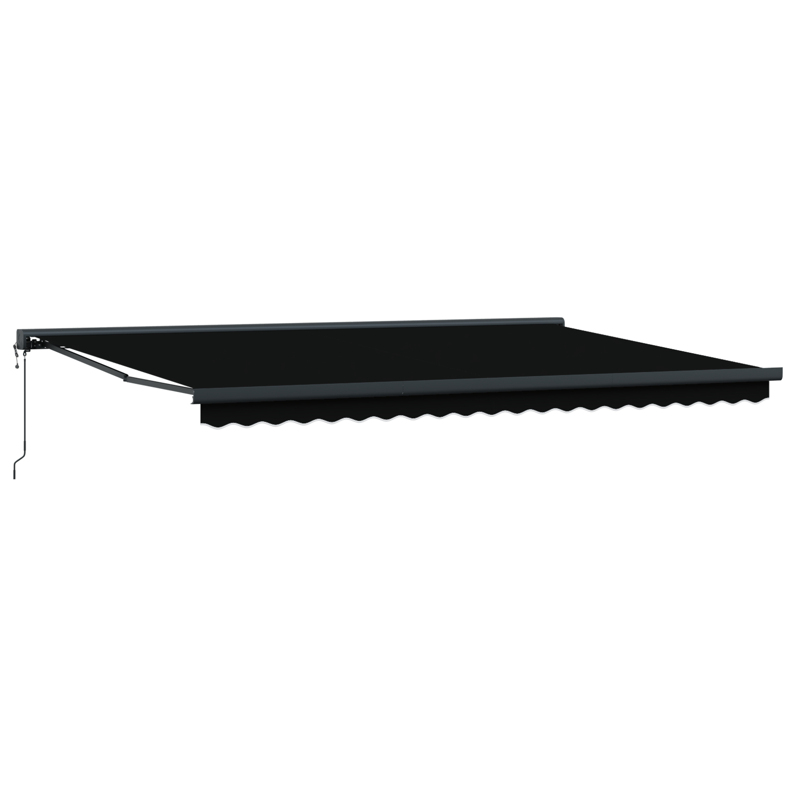 Marciză retractabilă automată neagră 500x300 cm, Material de înlocuire pentru marciză pentru cadru de 5x3 m negru GartenMobel Dekor