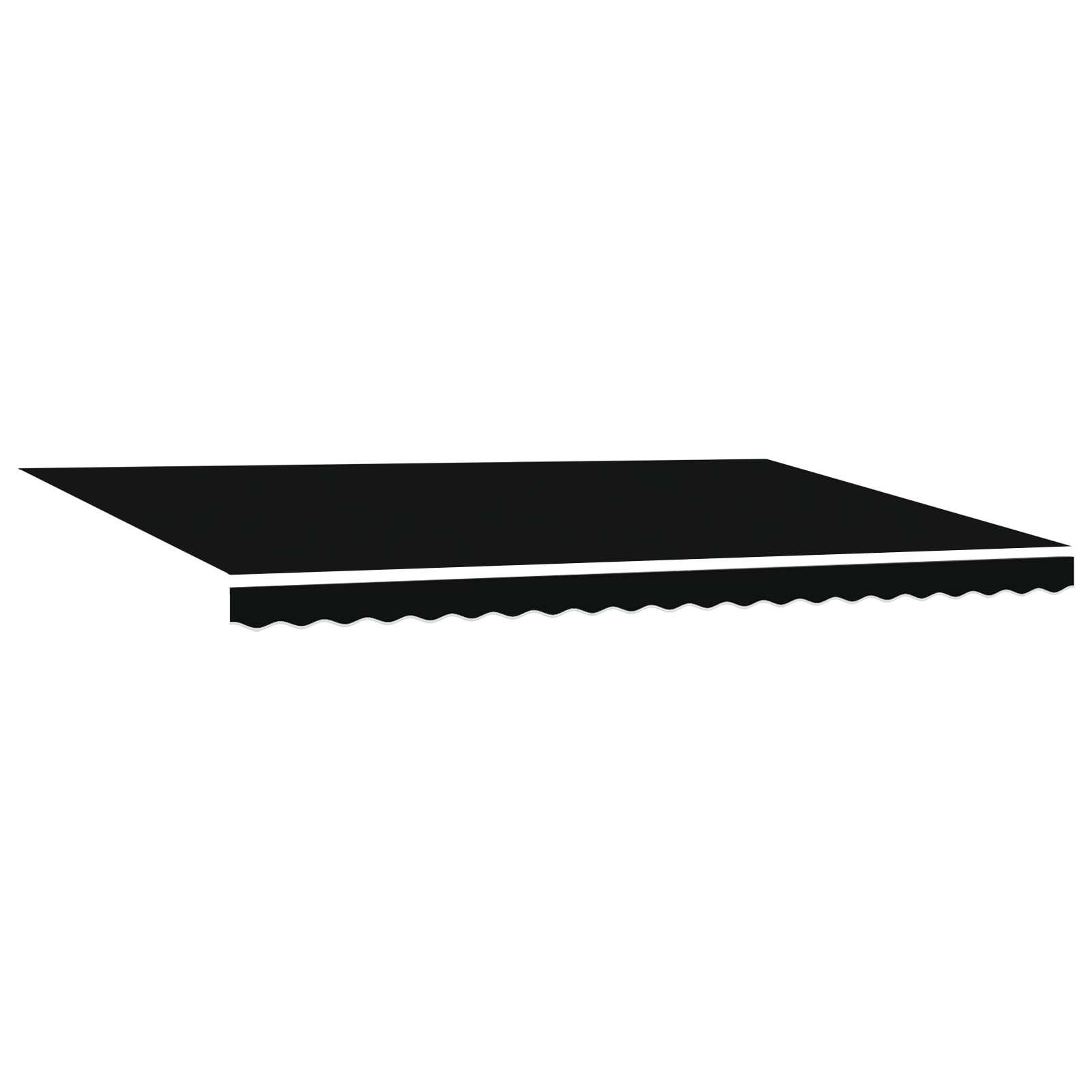 Marciză retractabilă automată neagră 500x300 cm, Material de înlocuire pentru marciză pentru cadru de 5x3 m negru GartenMobel Dekor