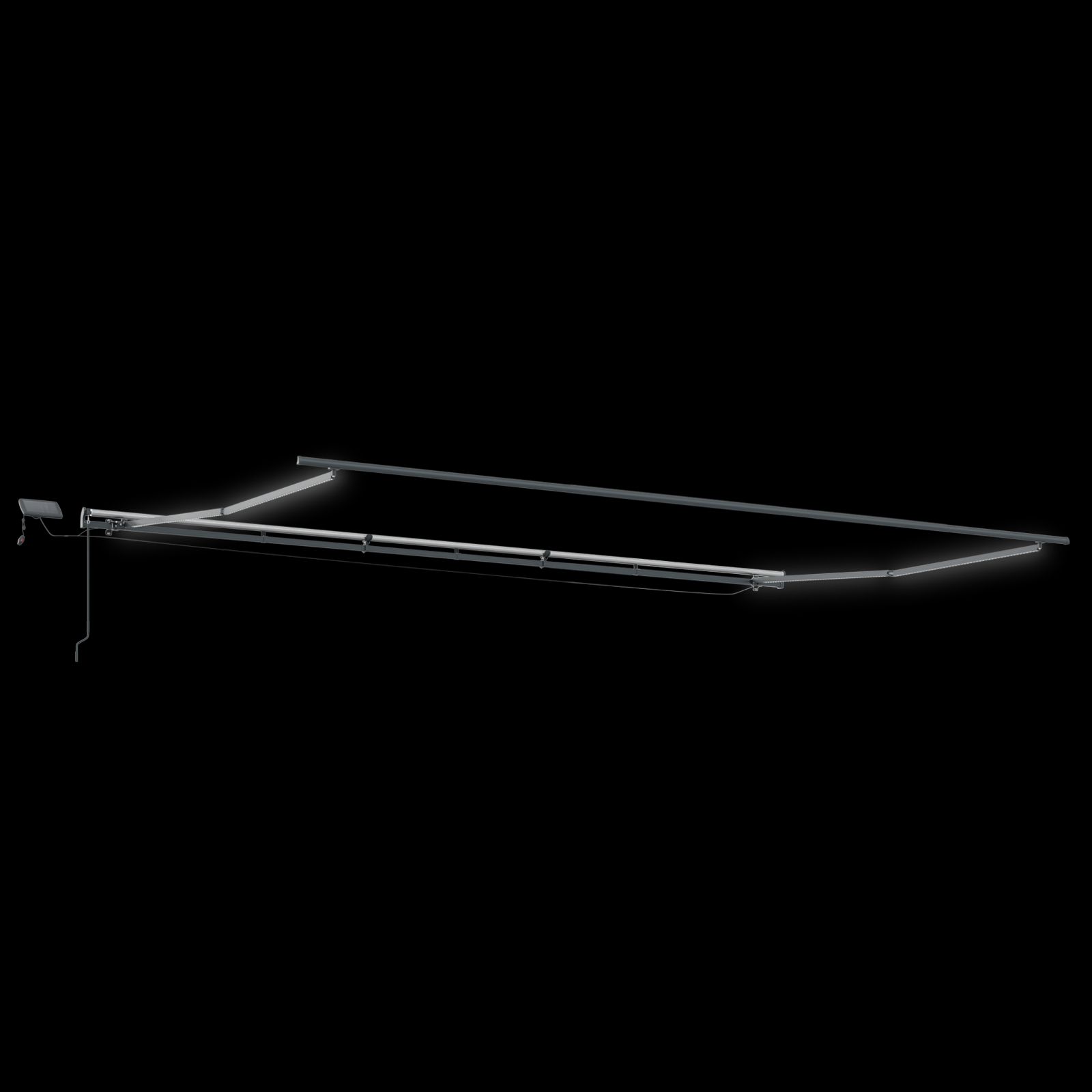 Marchiză Retractabilă Manuală cu LED Galben și Portocaliu 600x300 cm GartenMobel Dekor