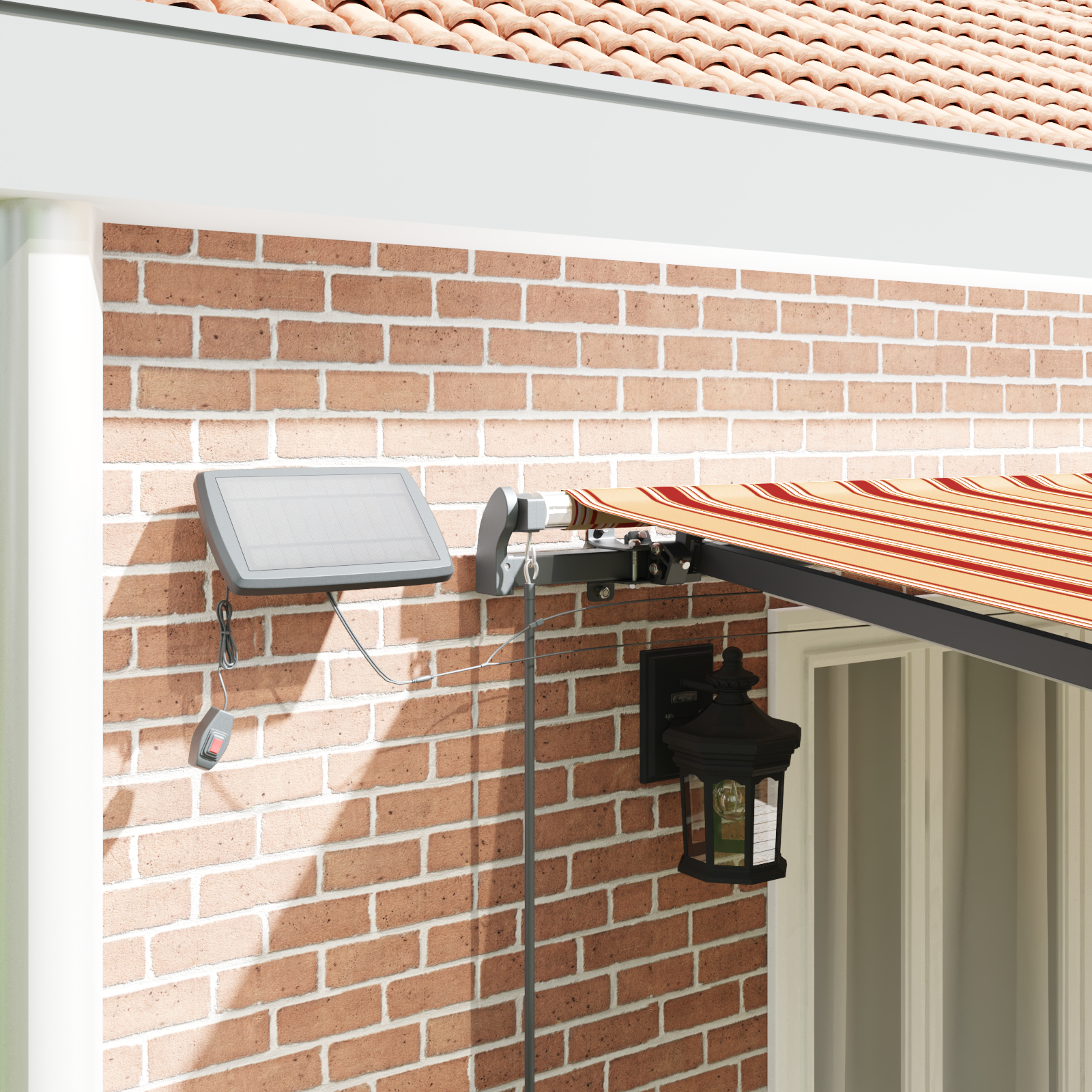 Marchiză Retractabilă Manuală cu LED Galben și Portocaliu 600x300 cm GartenMobel Dekor