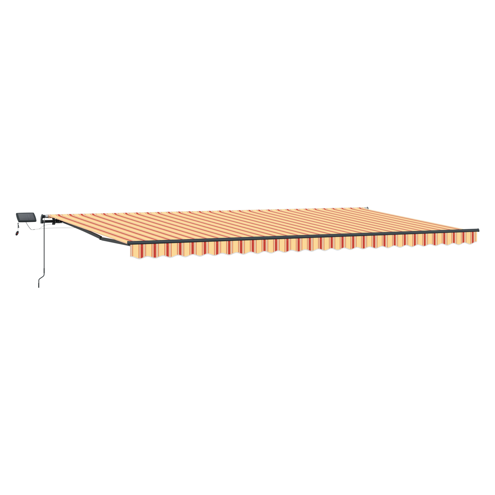 Marchiză Retractabilă Manuală cu LED Galben și Portocaliu 600x300 cm GartenMobel Dekor