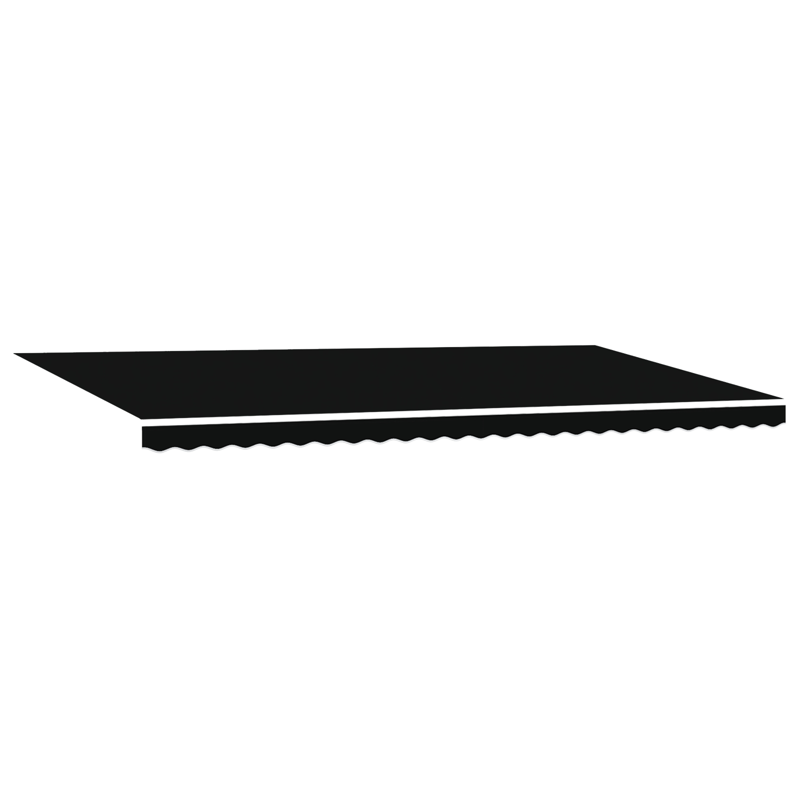 Marchiză retractabilă automată cu LED Neagră 600x300 cm, Fabrică de înlocuire pentru marchiză  pentru cadru de 6x3 m Negru GartenMobel Dekor