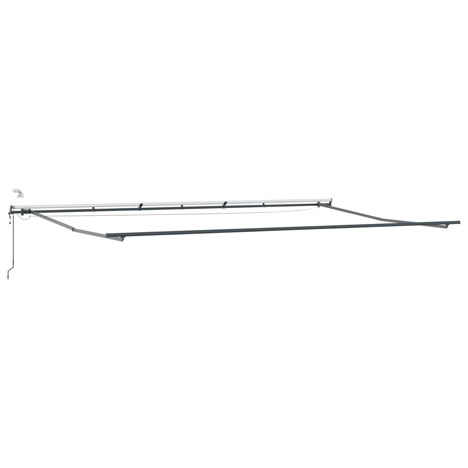 Marchiză retractabilă automată cu LED Neagră 600x300 cm, Fabrică de înlocuire pentru marchiză  pentru cadru de 6x3 m Negru GartenMobel Dekor