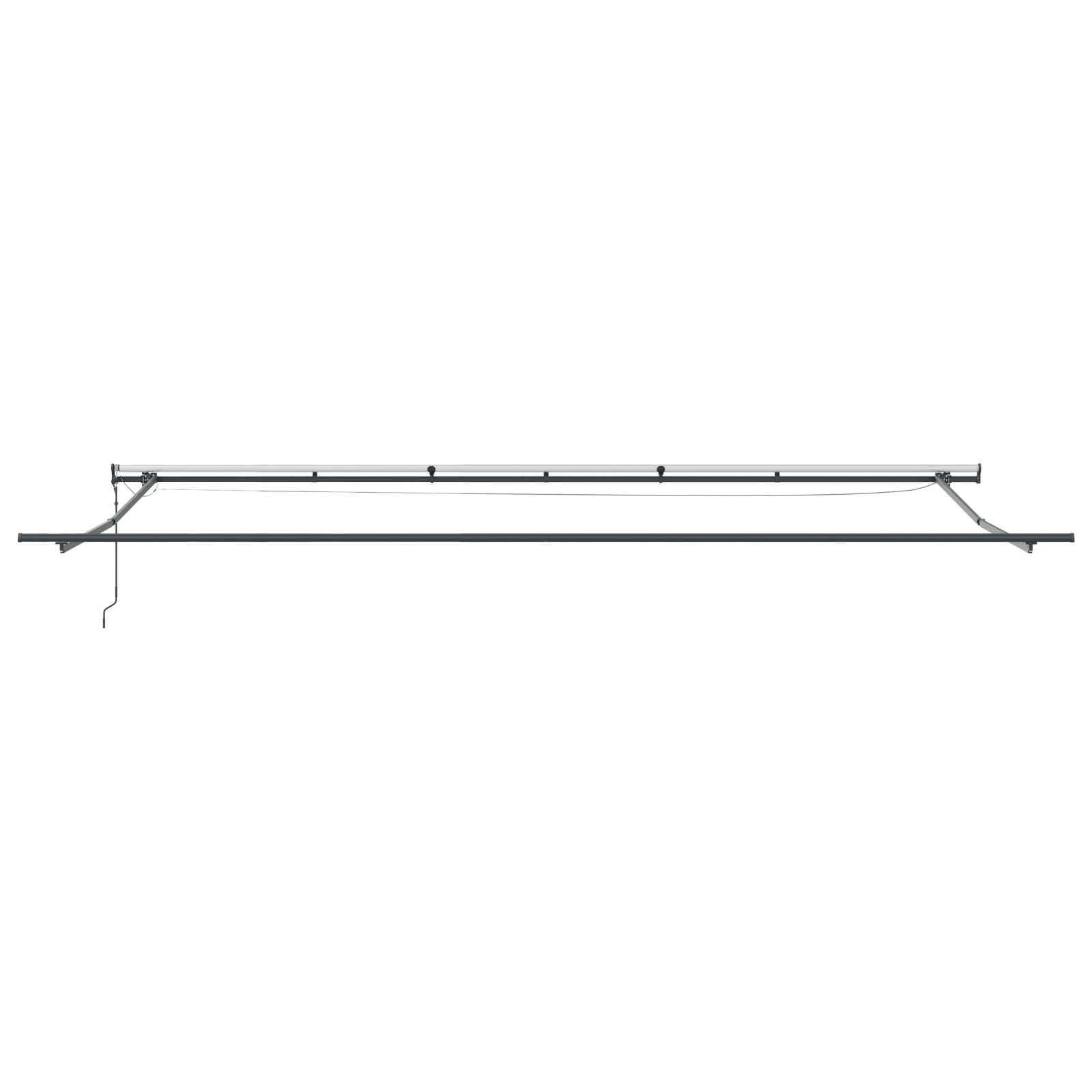 Marchiză retractabilă automată cu LED Neagră 600x300 cm, Fabrică de înlocuire pentru marchiză  pentru cadru de 6x3 m Negru GartenMobel Dekor