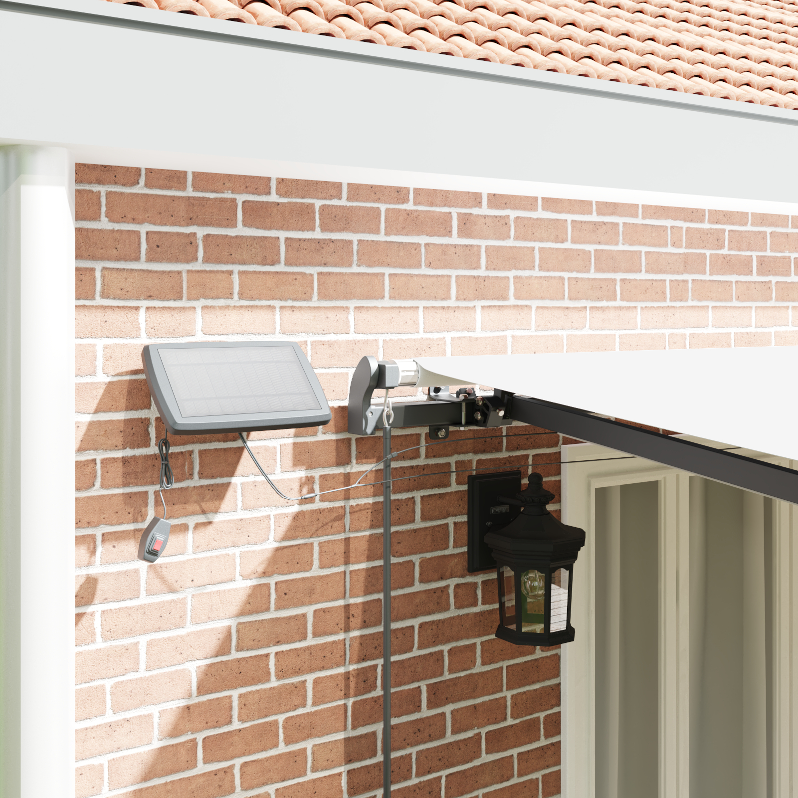 Marchiză retractabilă manuală vitaXL cu LED alb 600x300 cm, Material de schimb pentru marchiză vitaXL pentru cadru de 6x3 m alb GartenMobel Dekor