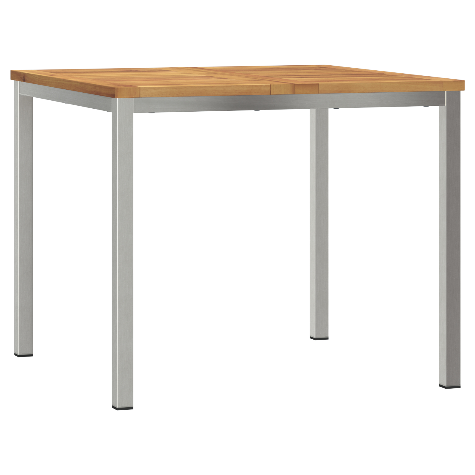 Set de Masă pentru Grădină  5 Piese din Lemn Solid de Acacia, Masă de Exterior  90x90x74.5 cm din Lemn Solid de Acacia, Scaune de Grădină Stackable 4 pcs din Lemn Solid de Acacia și Metal GartenMobel Dekor