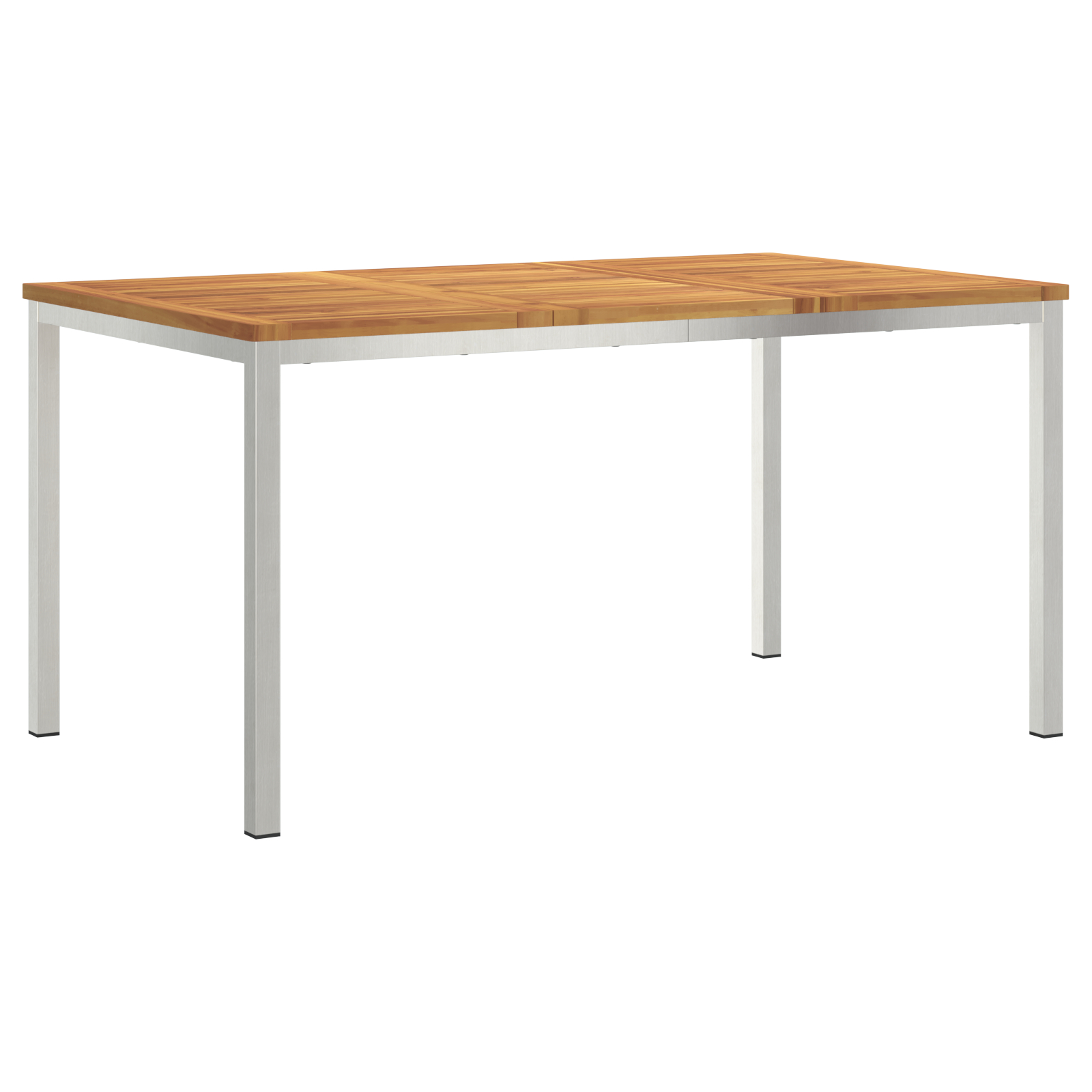 Set mese grădină  5 piese din lemn masiv de acacia, Masă dining afară  150x90x75 cm din lemn masiv de acacia, Scaune grădină stivuibile 4 buc din lemn masiv de acacia și metal GartenMobel Dekor