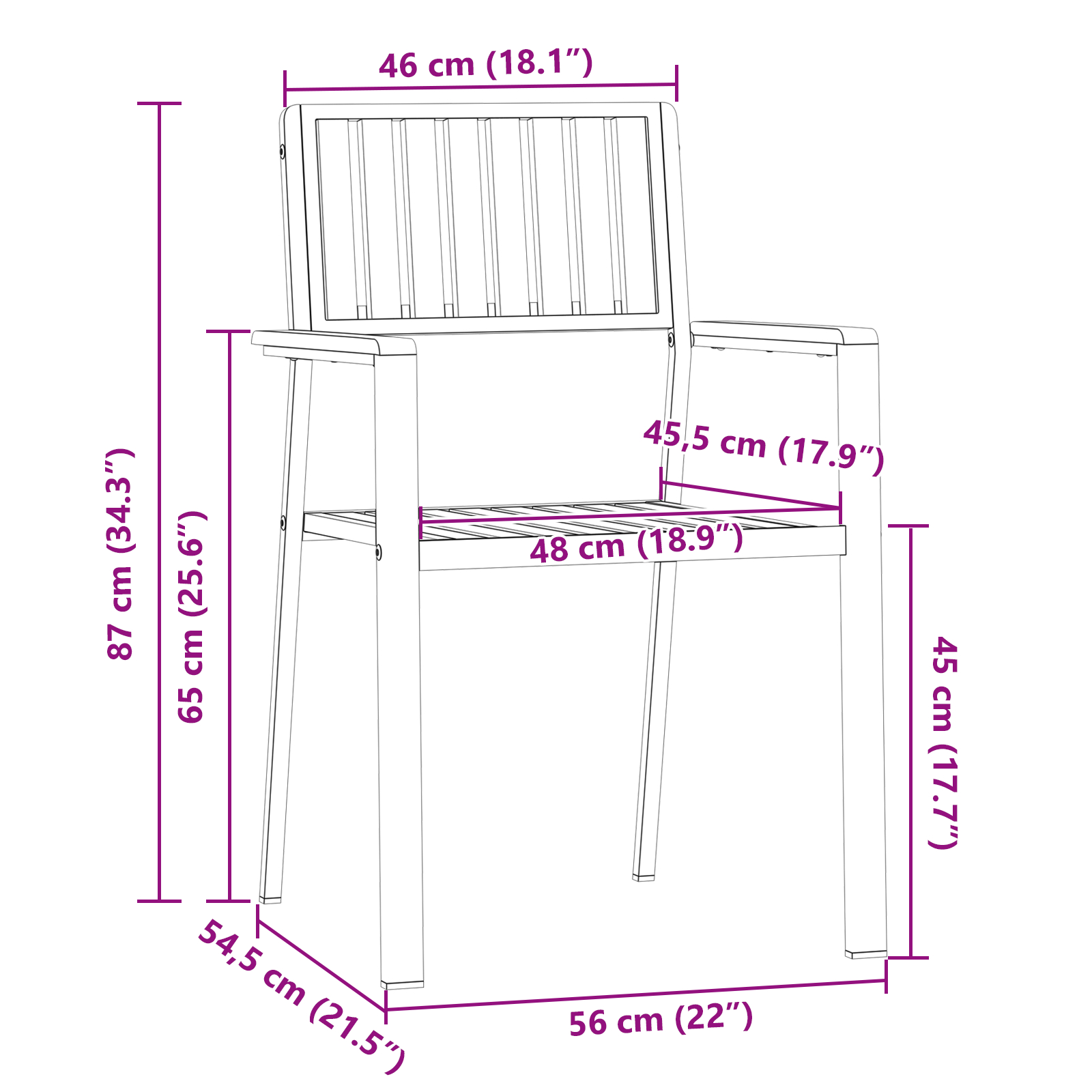 Scaune de grădină stivuibile  6 pcs 54.5x56x87 cm Lemn masiv de tec, Scaune de grădină stivuibile  4 pcs Lemn masiv de tec și metal, Scaune de grădină stivuibile  2 pcs Lemn masiv de tec și metal GartenMobel Dekor