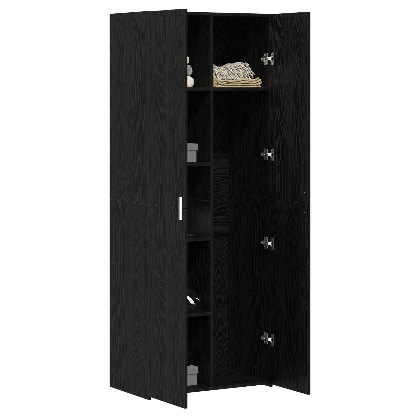 Bufet Negru 70x42.5x185 cm Lemn Prelucrat GartenMobel Dekor