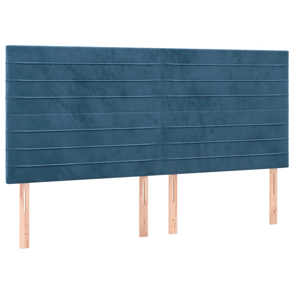 Pat box spring cu saltea, albastru închis, 160x200 cm, catifea GartenMobel Dekor