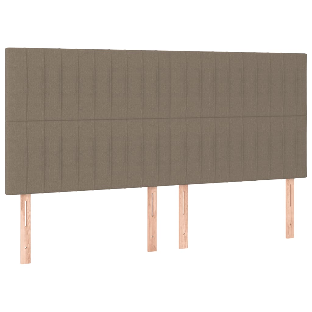 Pat cu arcuri, saltea și LED, gri taupe, 160x200 cm, textil GartenMobel Dekor
