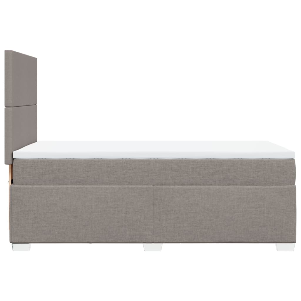 Pat box spring cu saltea, gri taupe, 90x200 cm, textil GartenMobel Dekor
