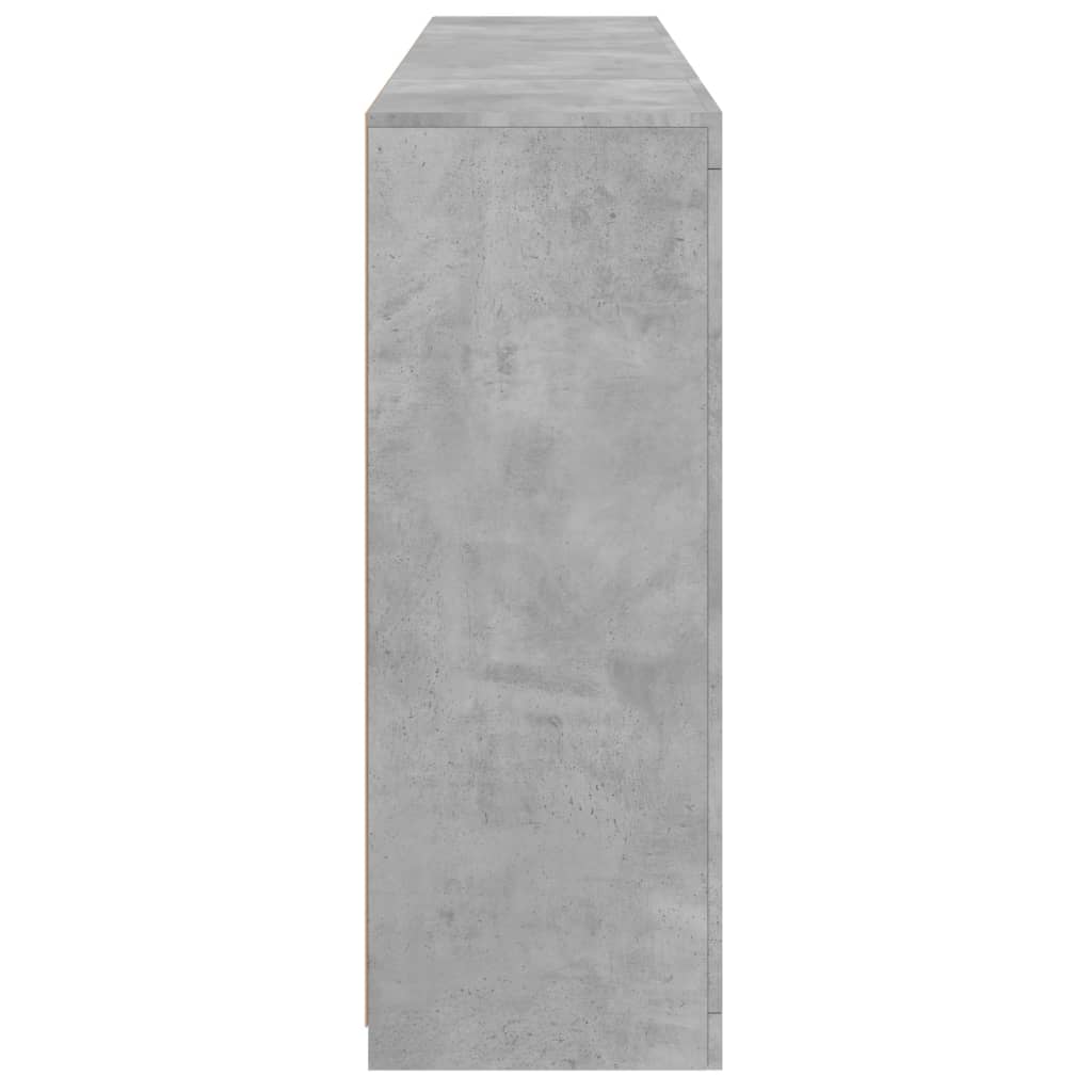 Servantă cu lumini LED, 3 buc., gri beton, lemn prelucrat GartenMobel Dekor