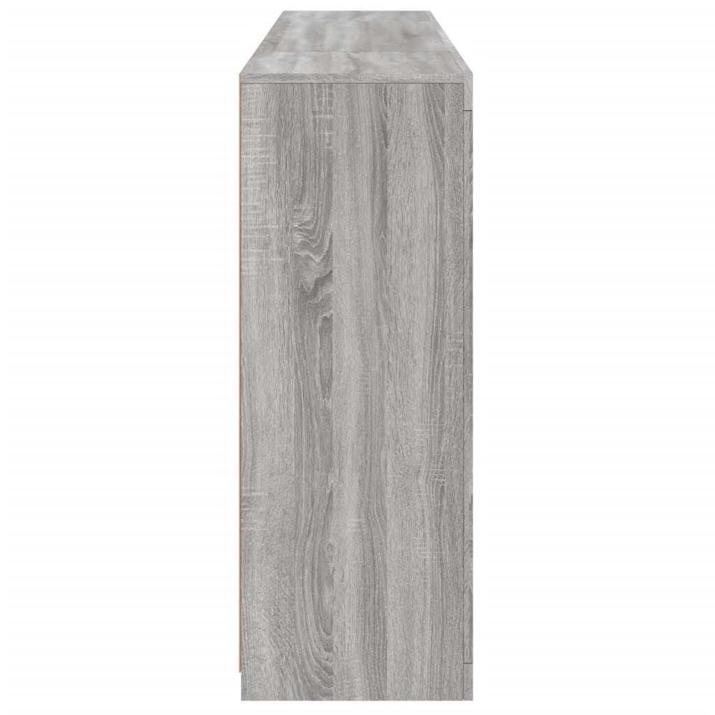 Servantă cu lumini LED, 3 buc., gri sonoma, lemn prelucrat GartenMobel Dekor