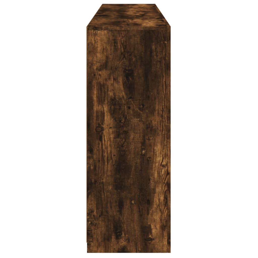 Servantă cu lumini LED, 3 buc., stejar fumuriu, lemn prelucrat GartenMobel Dekor