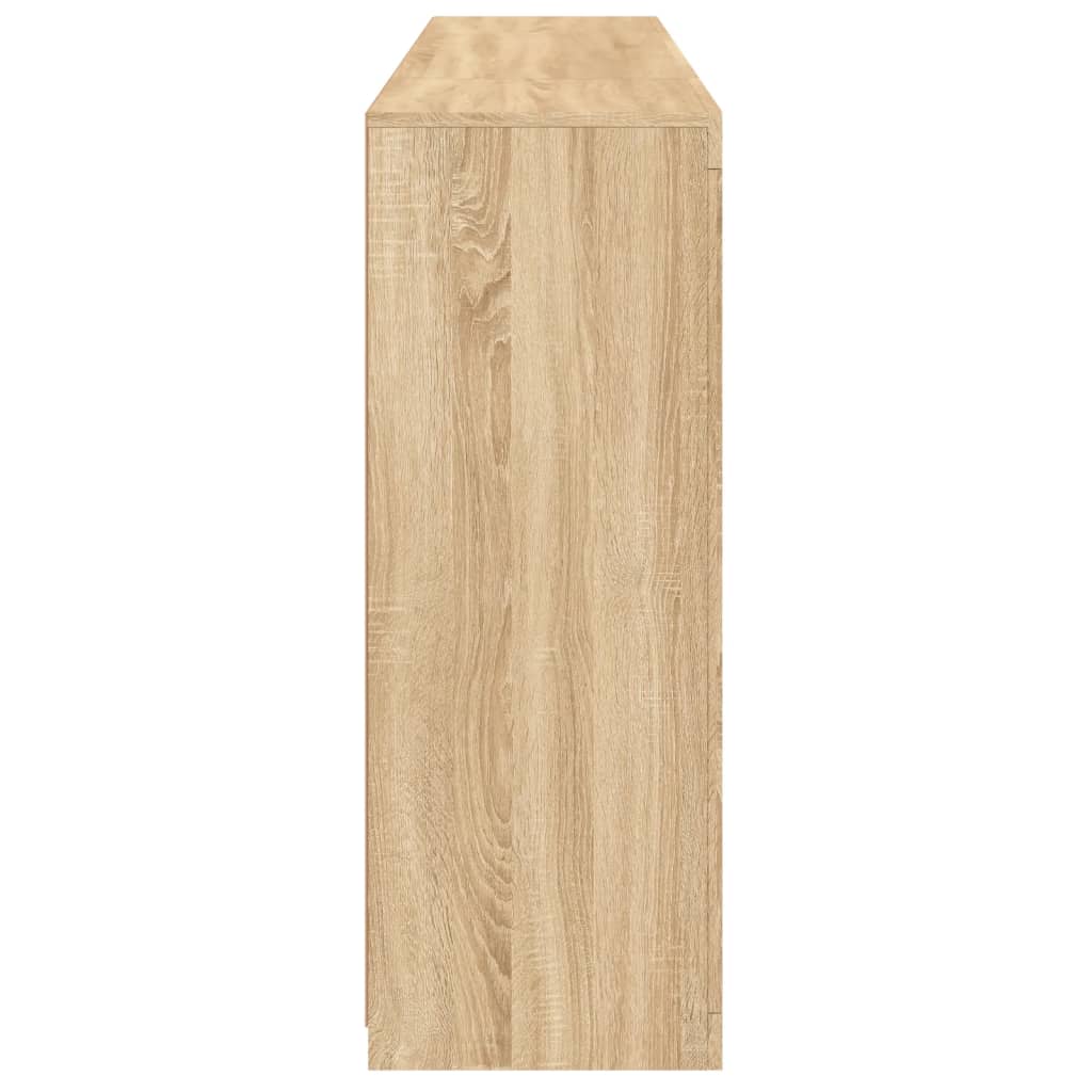 Servantă cu lumini LED, 3 buc., stejar sonoma, lemn prelucrat GartenMobel Dekor