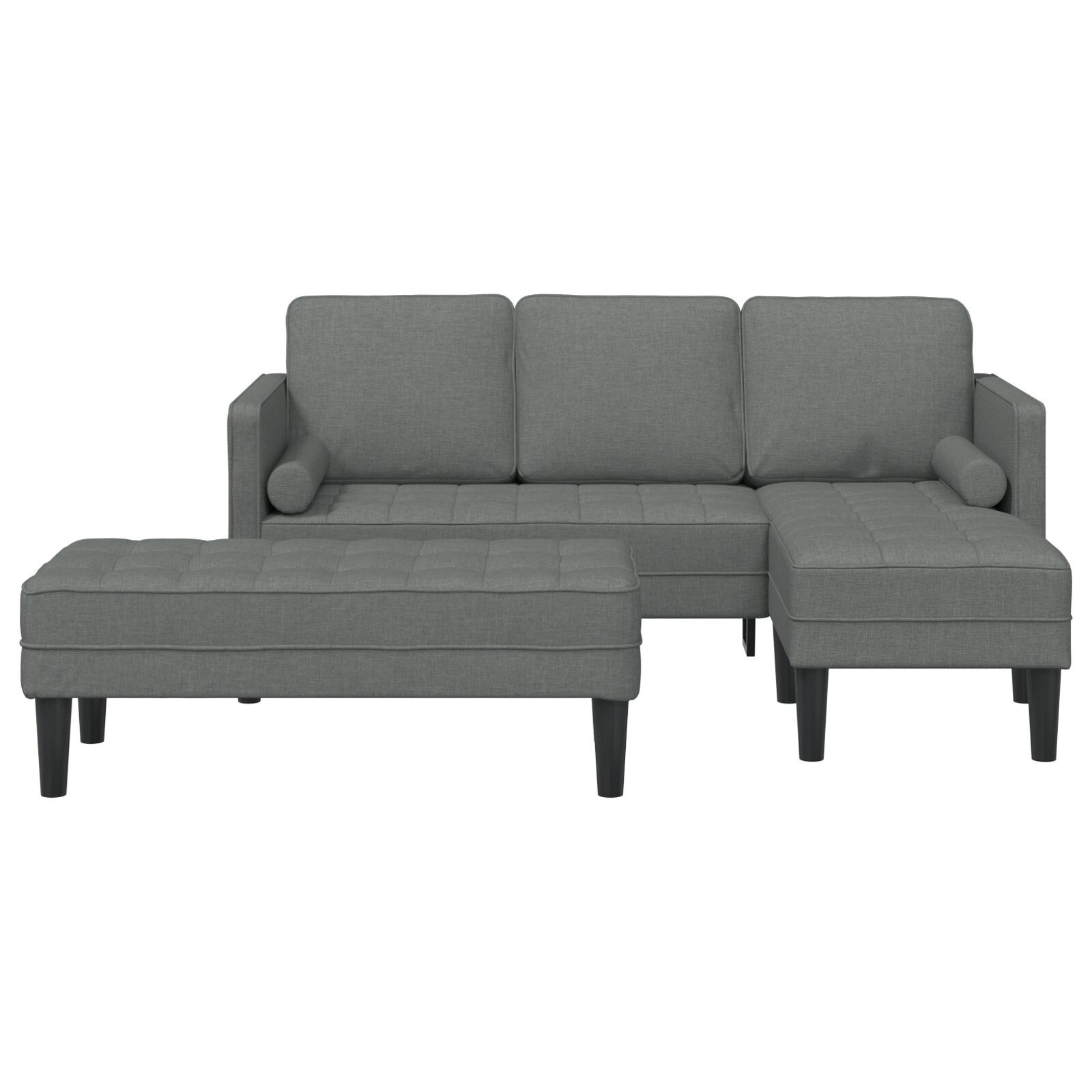 Set canapea 2 piese cu perne, țesătură gri închis GartenMobel Dekor