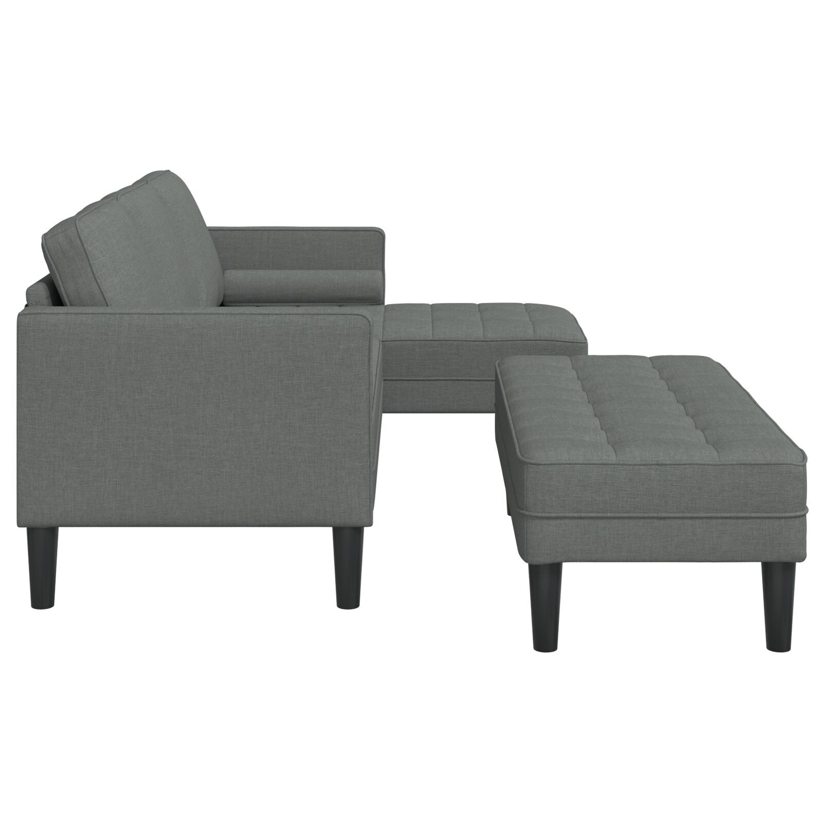 Set canapea 2 piese cu perne, țesătură gri închis GartenMobel Dekor