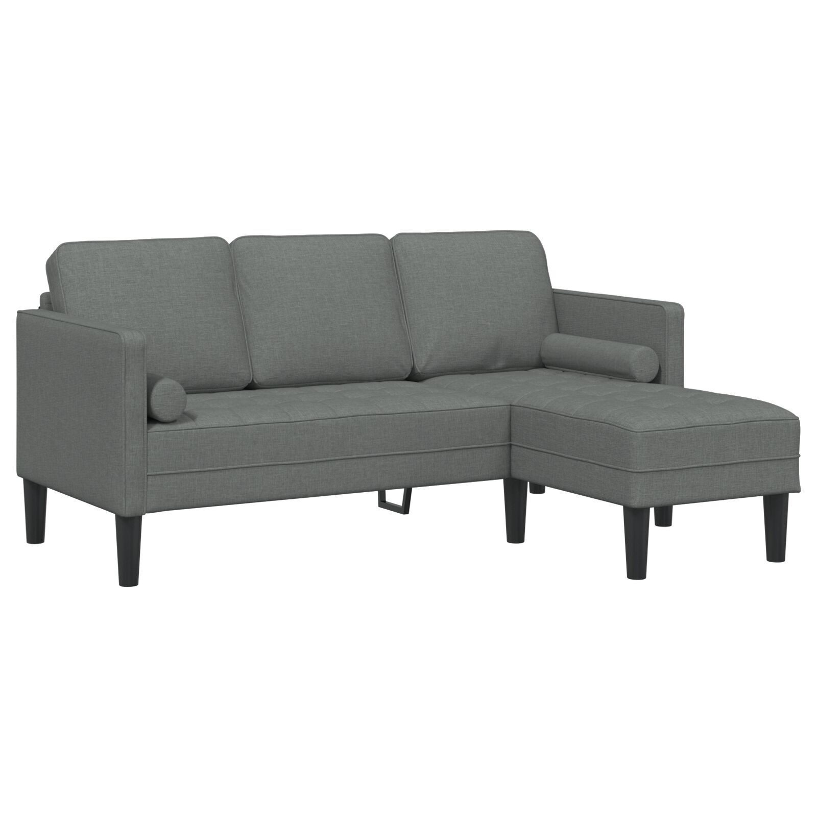 Set canapea 2 piese cu perne, țesătură gri închis GartenMobel Dekor
