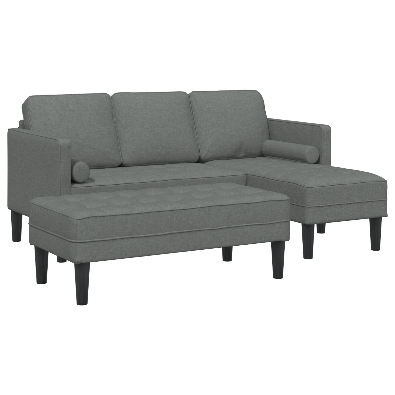 Set canapea 2 piese cu perne, țesătură gri închis GartenMobel Dekor