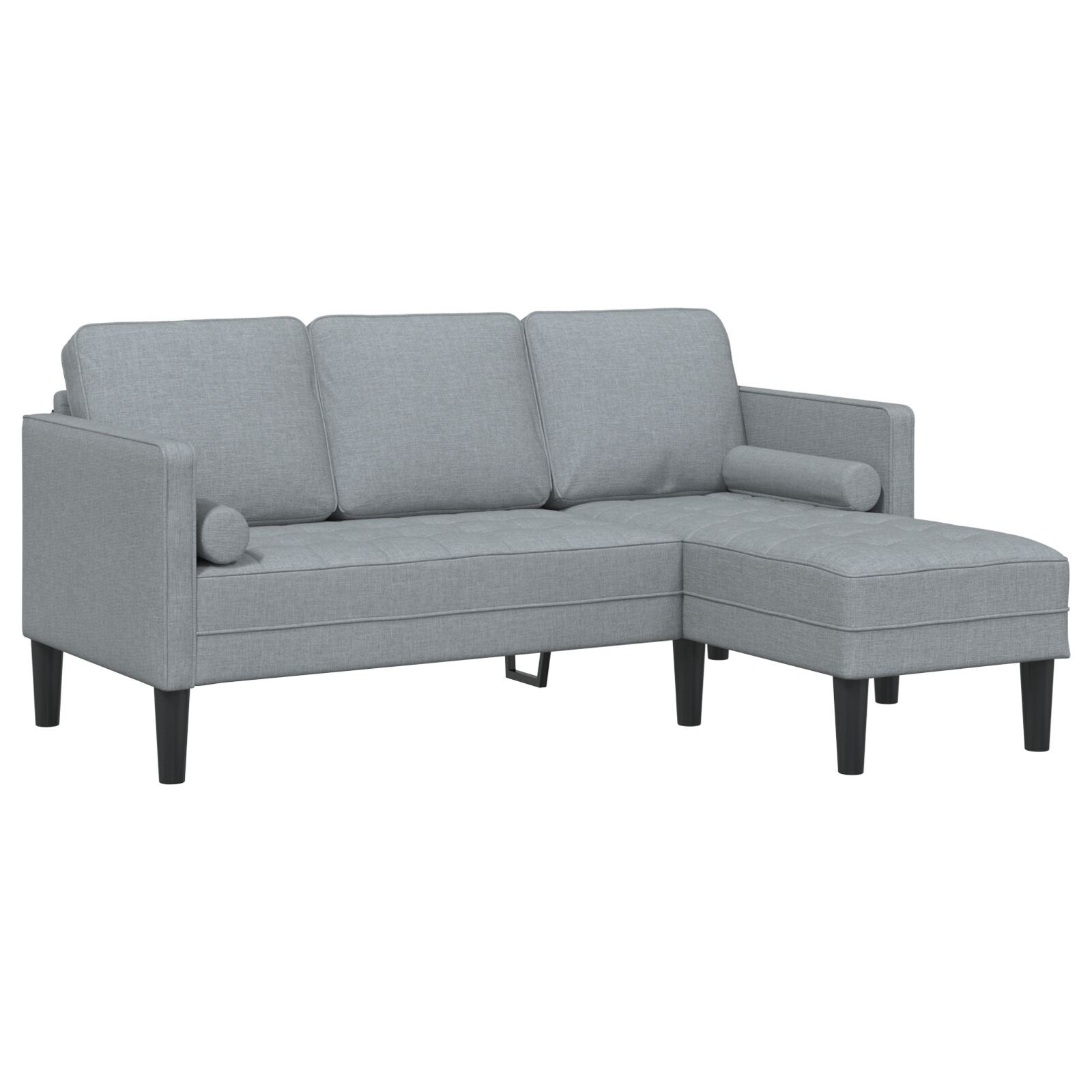 Set de canapea de 2 piese cu perne din material textil gri deschis GartenMobel Dekor