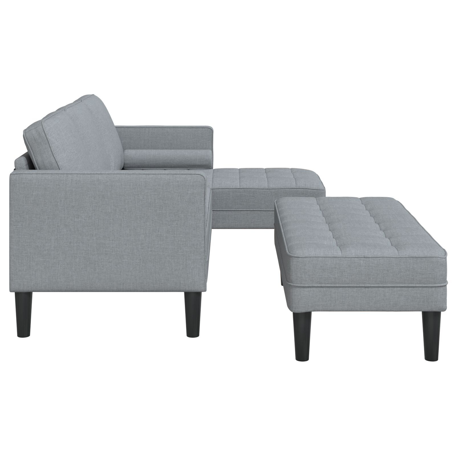 Set de canapea de 2 piese cu perne din material textil gri deschis GartenMobel Dekor