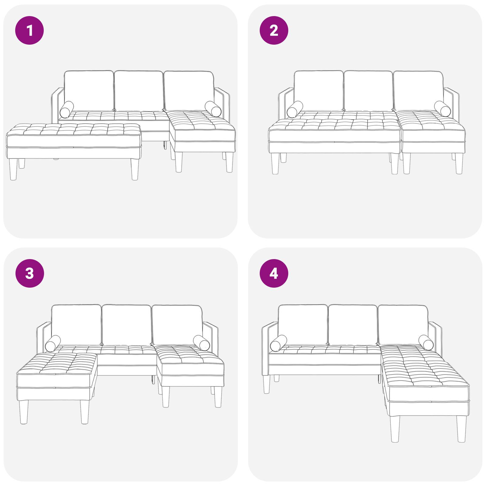 Set de canapea de 2 piese cu perne din material textil gri deschis GartenMobel Dekor