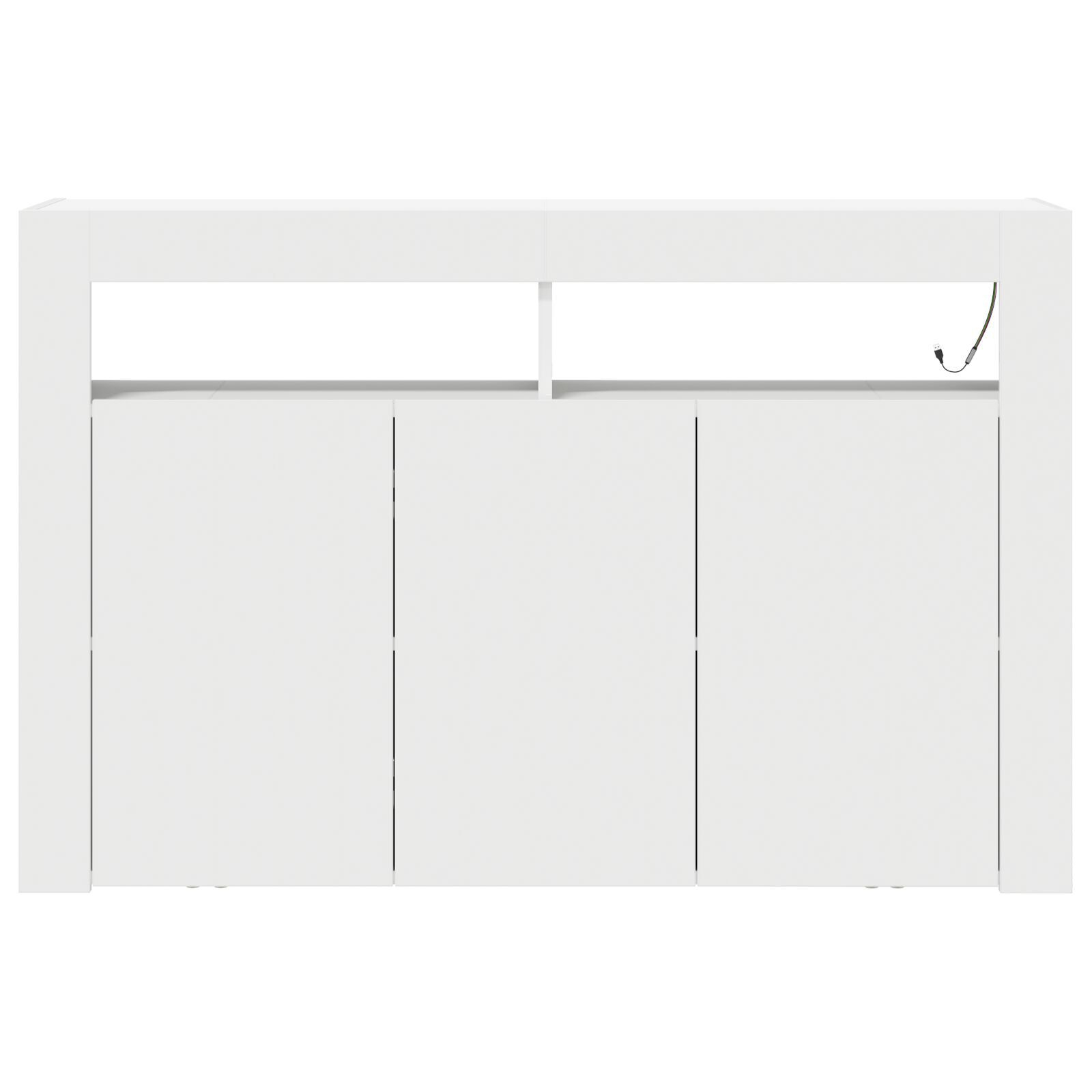 Bufet Alb Alb Lemn Compus 116 x 30 x 75 cm Modern Bufet cu LED GartenMobel Dekor