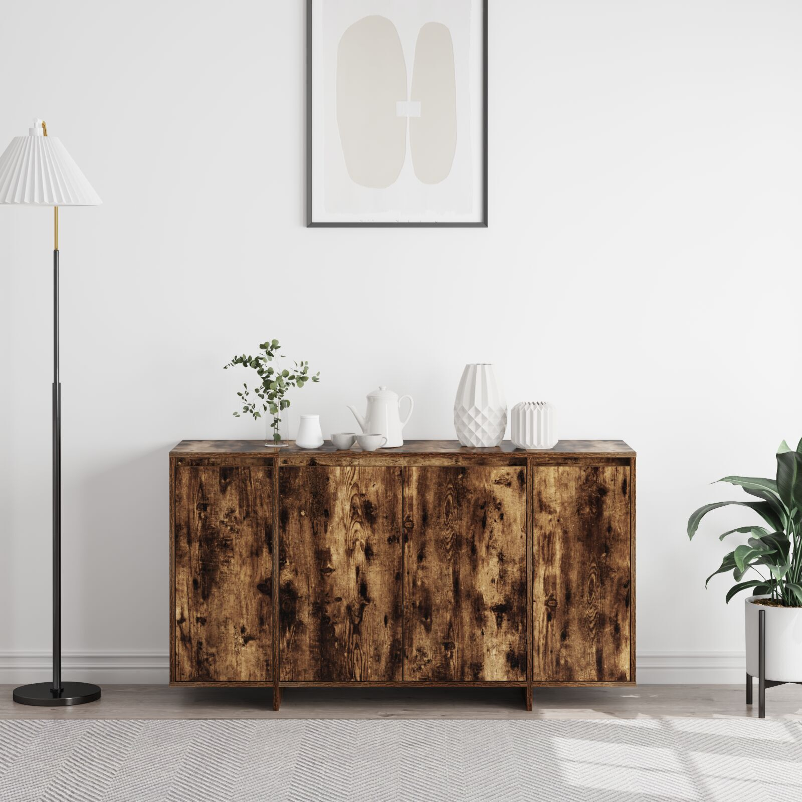 Bufet din Stejar Afumat Stejar Afumat Lemn 135 x 41 x 75 cm GartenMobel Dekor