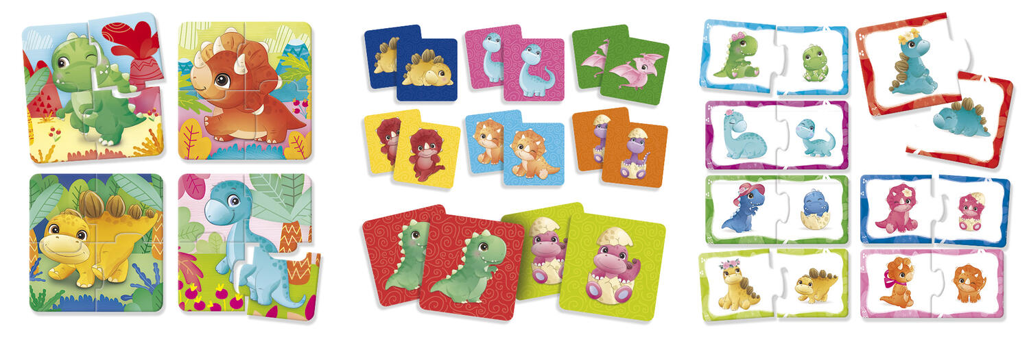 Joc potrivire 3 in 1 - Taramul dinozaurilor PlayLearn Toys