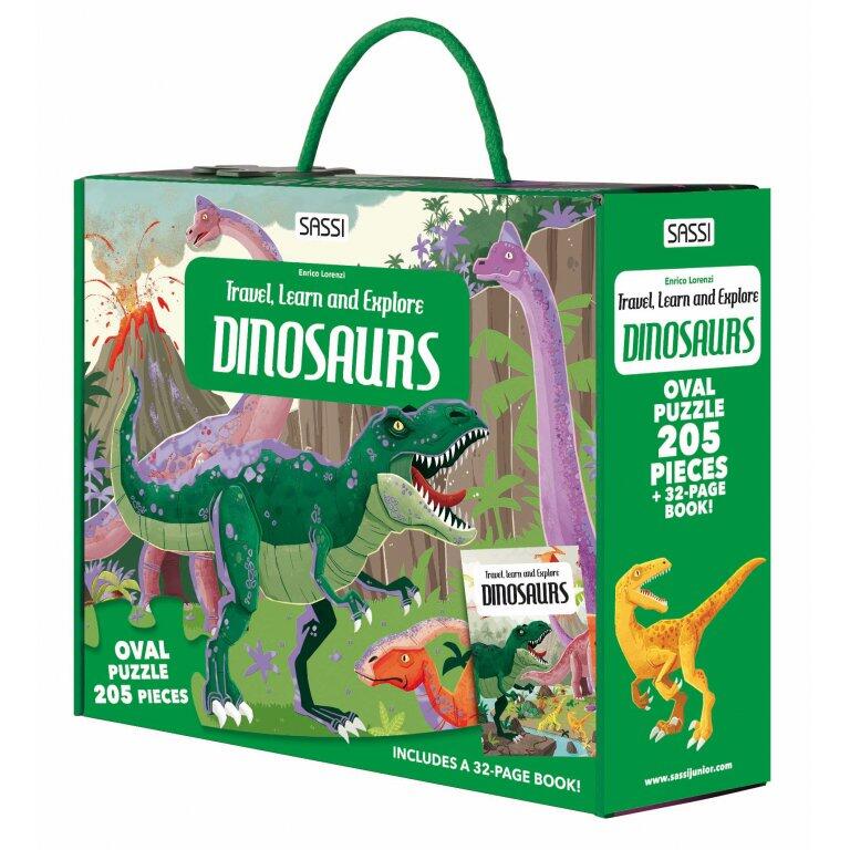 Cunoaste, invata si exploreaza - Puzzle Dinozauri (205 piese) PlayLearn Toys