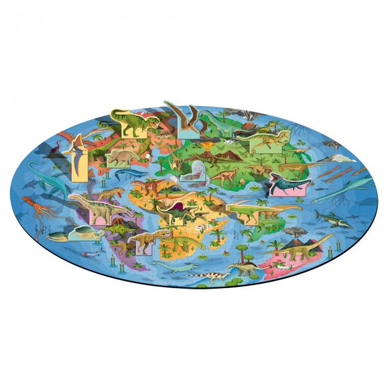 Cunoaste si exploreaza - Puzzle Lumea dinozaurilor (200 piese) PlayLearn Toys