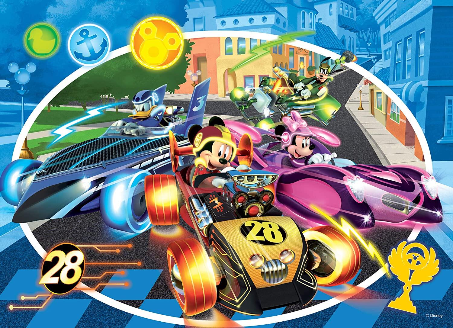 Puzzle de colorat - Mickey in cursa (24 piese) PlayLearn Toys