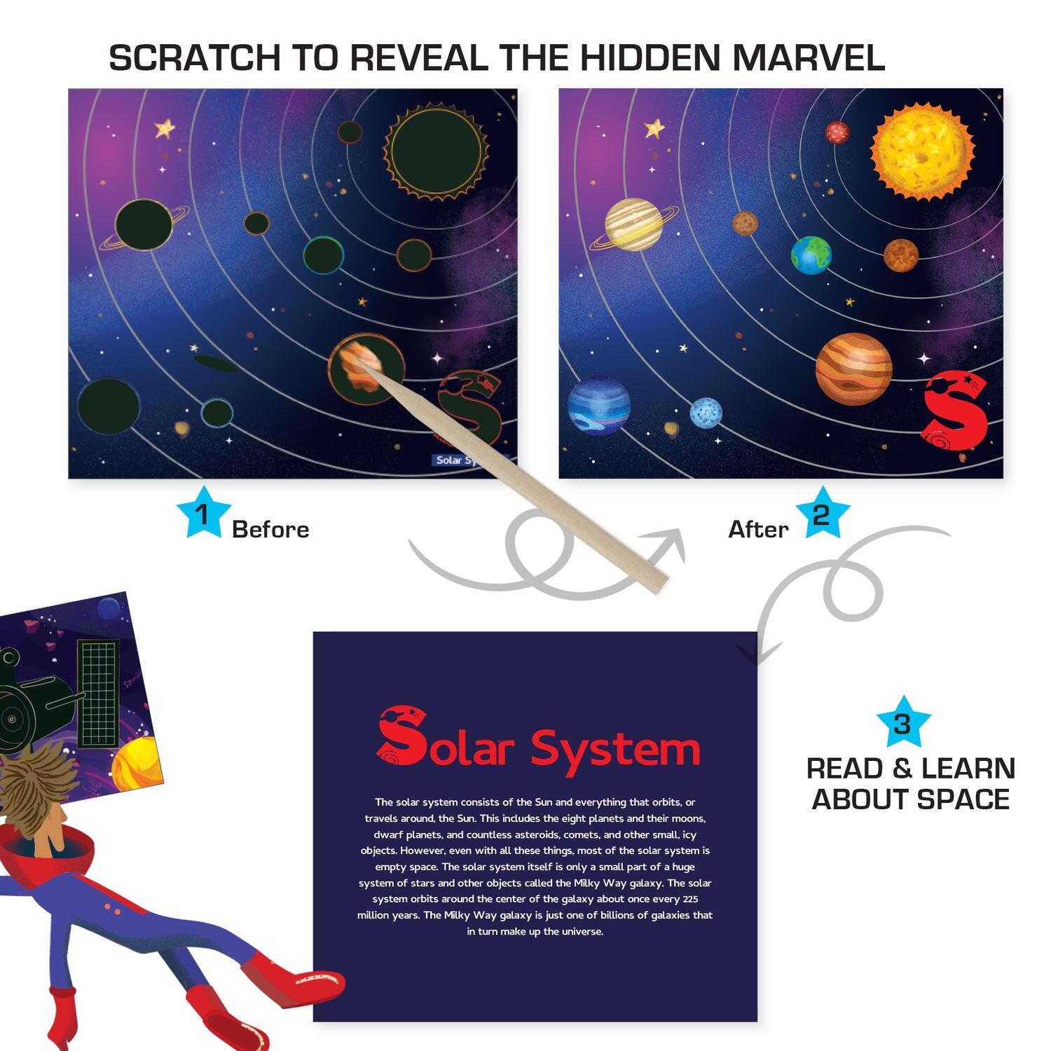 Set creativ de razuit - Aventuri in spatiu PlayLearn Toys
