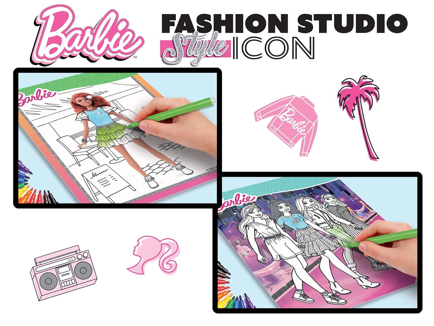 Set de colorat cu activitati Barbie - Fashion Icon PlayLearn Toys