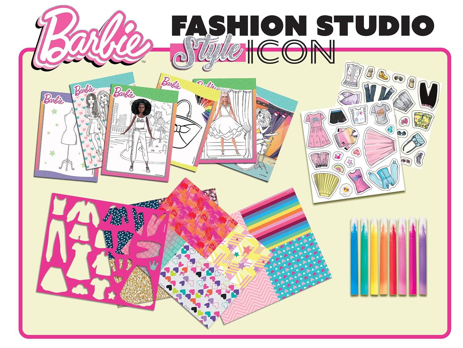 Set de colorat cu activitati Barbie - Fashion Icon PlayLearn Toys