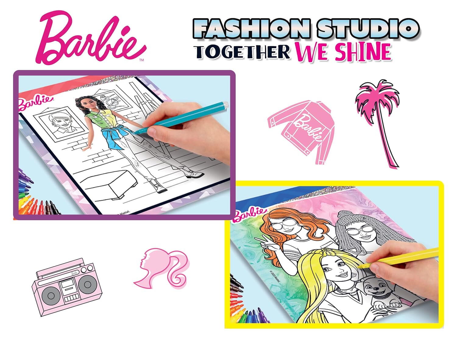 Set de colorat cu activitati Barbie - Fashion Studio PlayLearn Toys