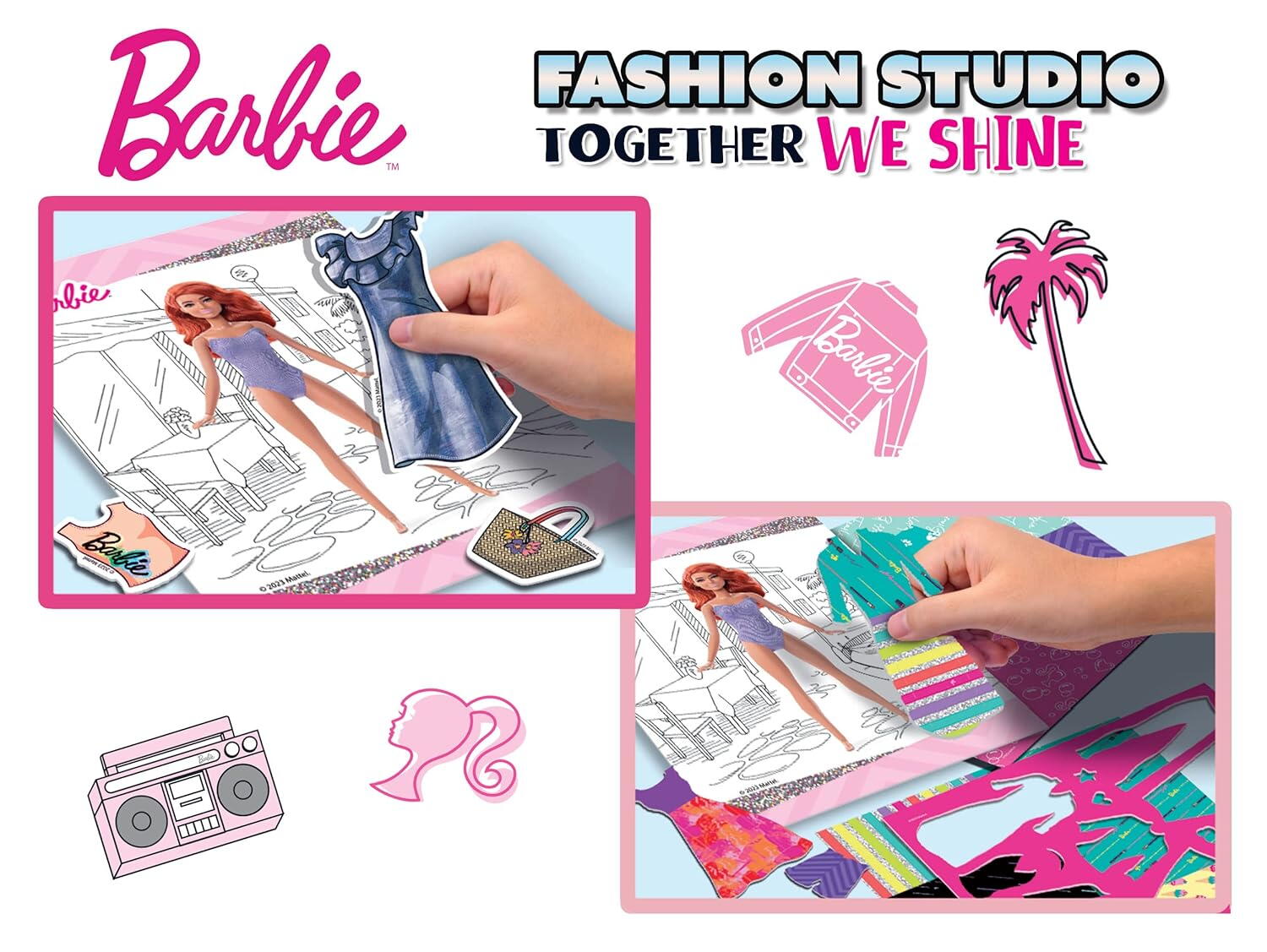 Set de colorat cu activitati Barbie - Fashion Studio PlayLearn Toys