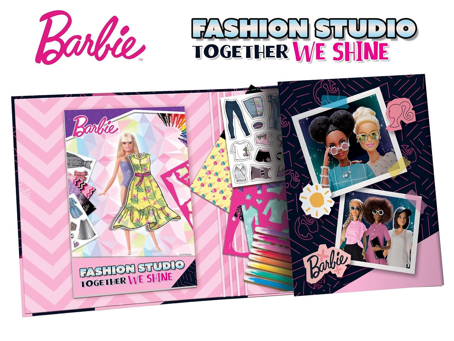 Set de colorat cu activitati Barbie - Fashion Studio PlayLearn Toys