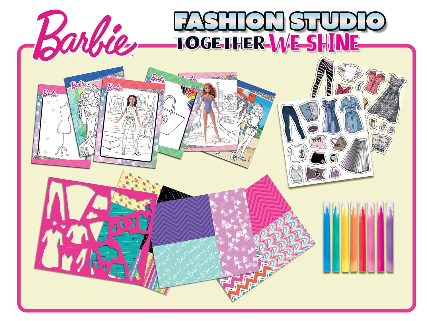 Set de colorat cu activitati Barbie - Fashion Studio PlayLearn Toys