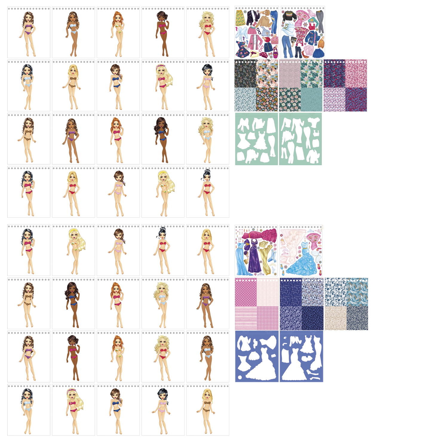 Carte cu abtibilduri - Fashion Design (Verde) PlayLearn Toys