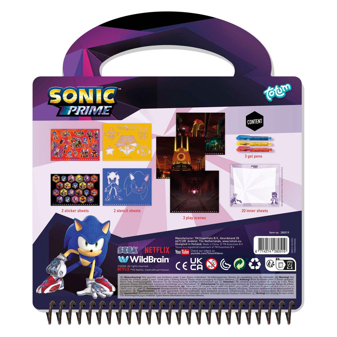 Carte de activitati & pixuri - Sonic PlayLearn Toys