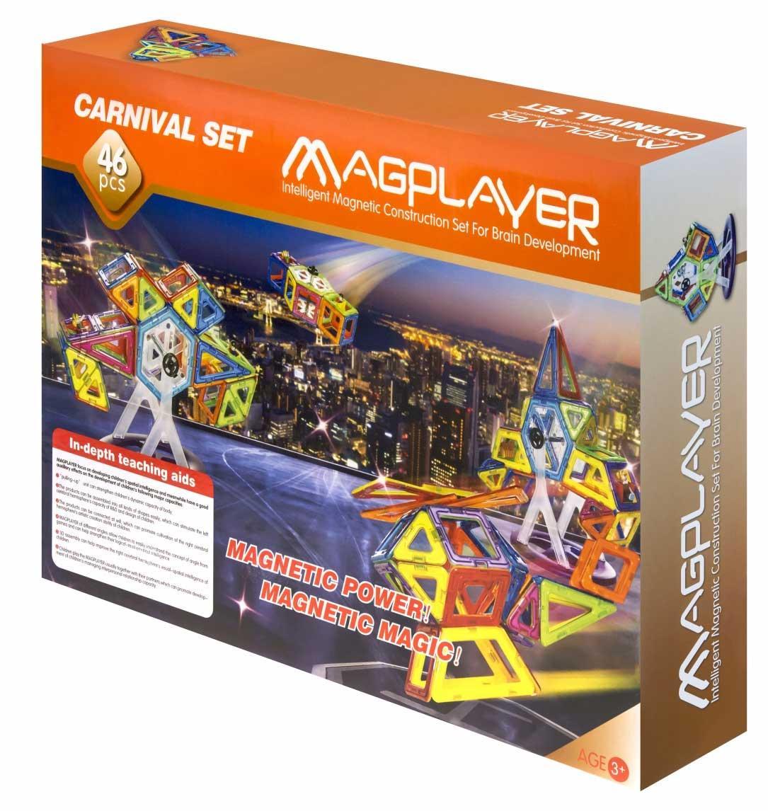 Joc de constructie magnetic - 46 piese PlayLearn Toys