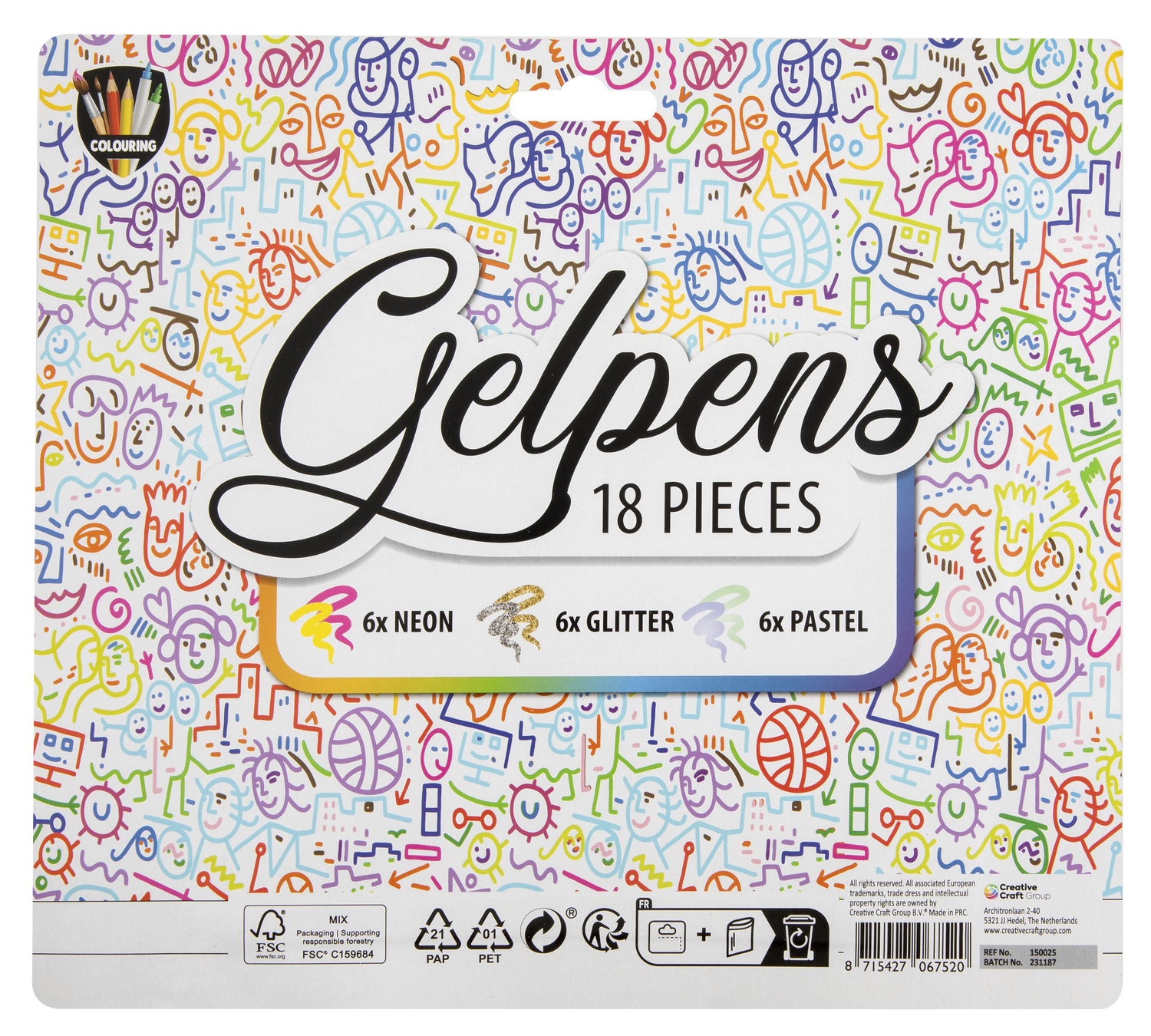 Set 18 pixuri cu gel PlayLearn Toys
