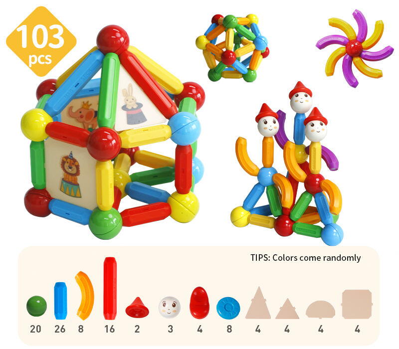 Set de constructie magnetic - STICK (103 piese) PlayLearn Toys